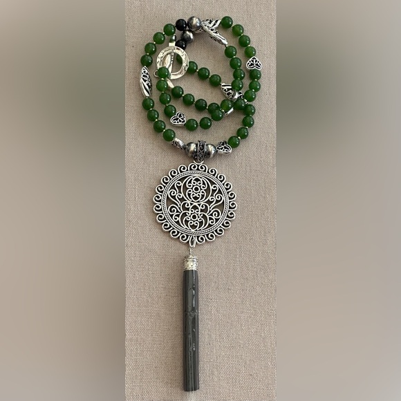 34 inch Agate Gemstone bead Necklace NWOT - Picture 2 of 14